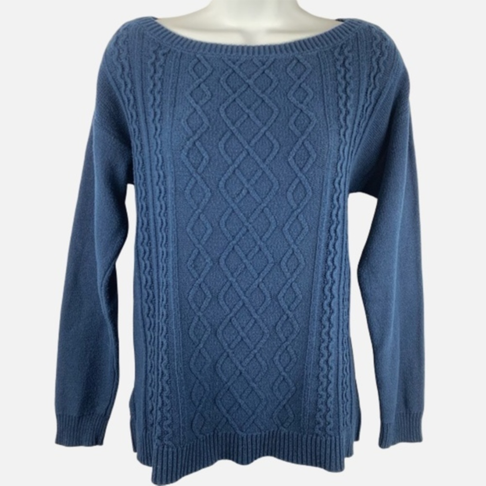 CHAPS Navy Blue Cable Knit Sweater